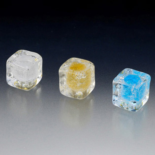 ムラノガラスつまみ KTH-M028、KTH-M045、KTH-M046、KTH-M047 ムラノガラス／真鍮 水色（バブル）/ニッケルめっき